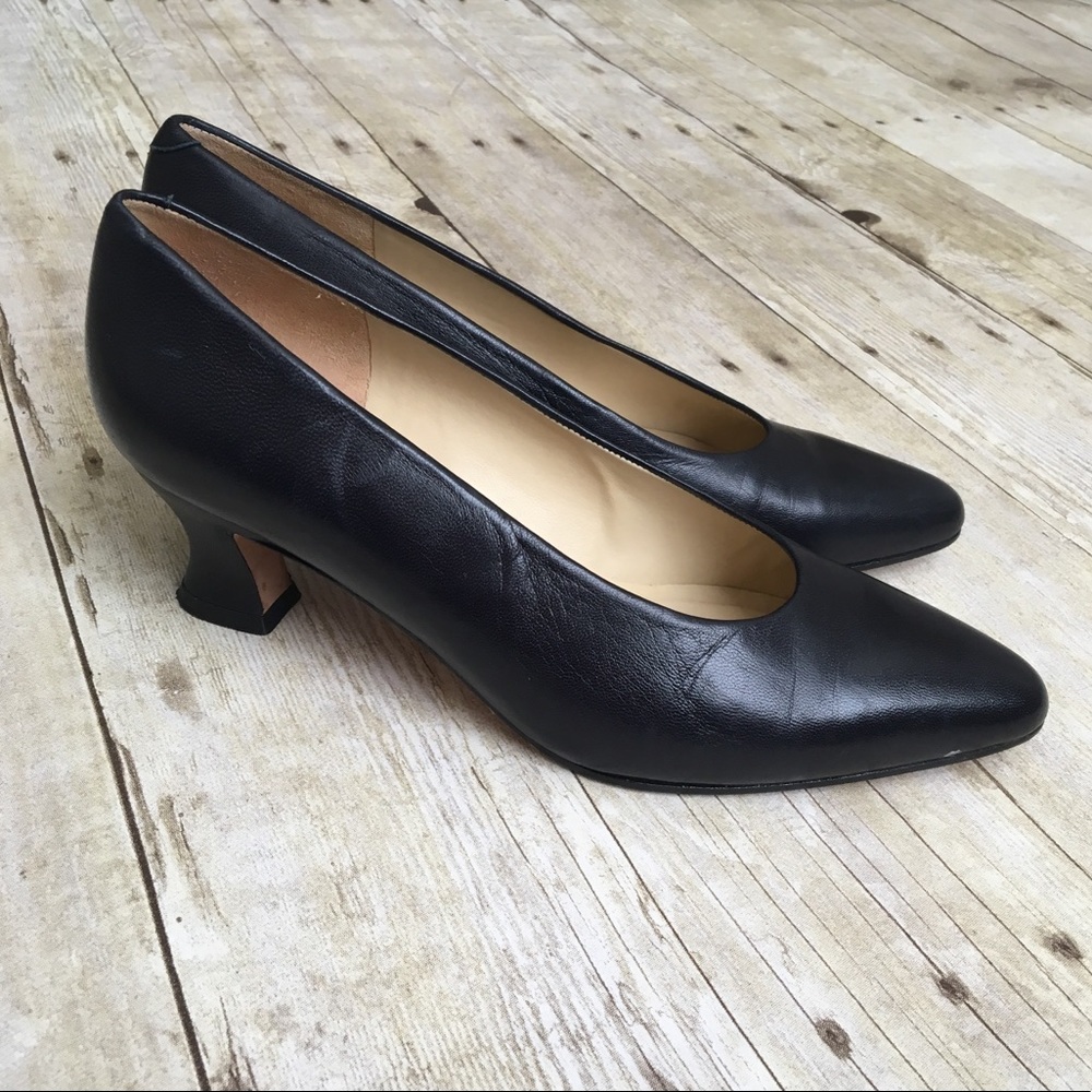 EVAN-PICONE Black Career Pumps Heels Made in Spain